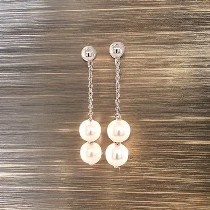 Akoya Pearl Earrings 14 KT Gold 8.30 mm Certified $999 013383