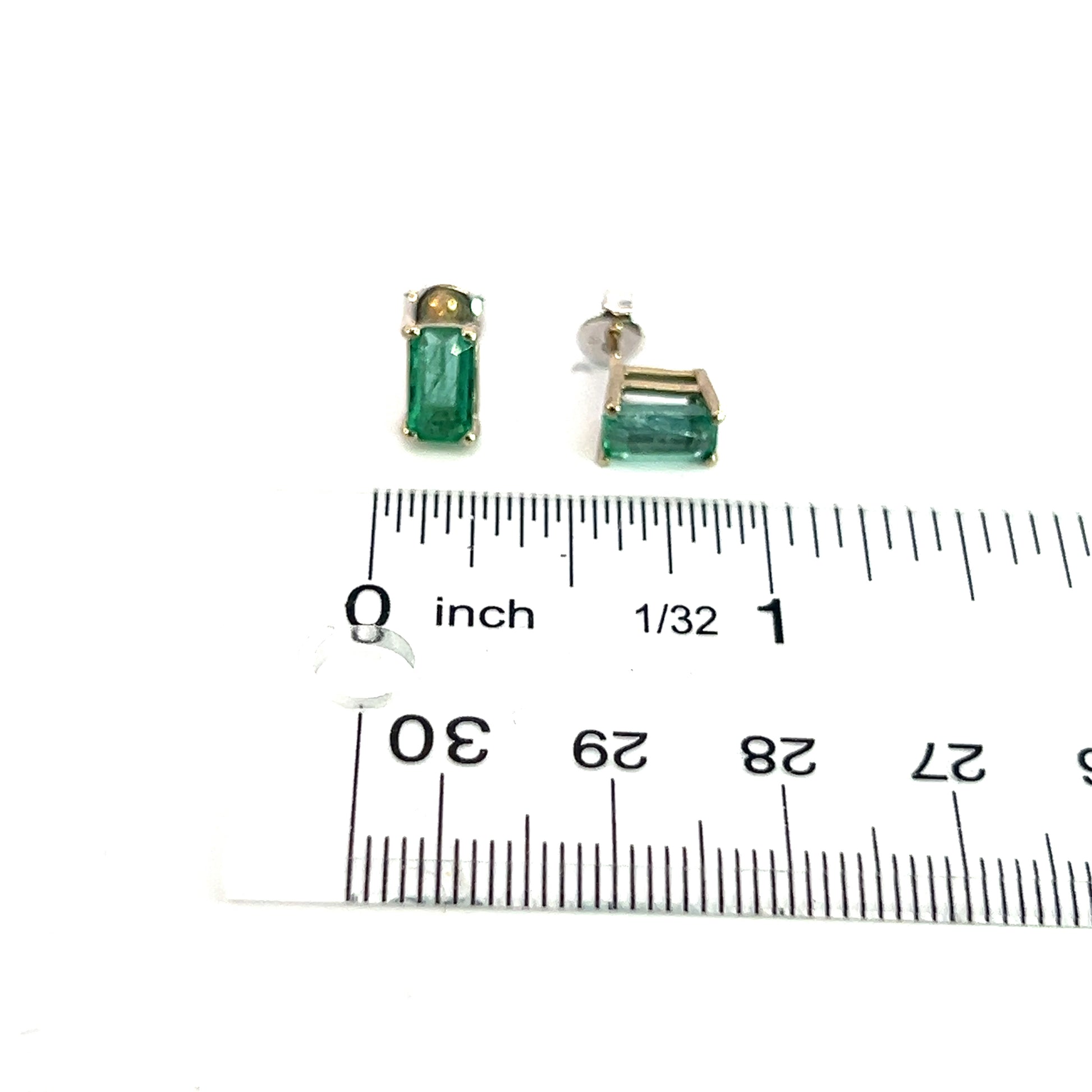 Natural Emerald Stud Earrings 14k White Gold 1.25 Cts Certified $3,490 215625 - Certified Fine Jewelry