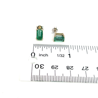 Natural Emerald Stud Earrings 14k White Gold 1.25 Cts Certified $3,490 215625 - Certified Fine Jewelry