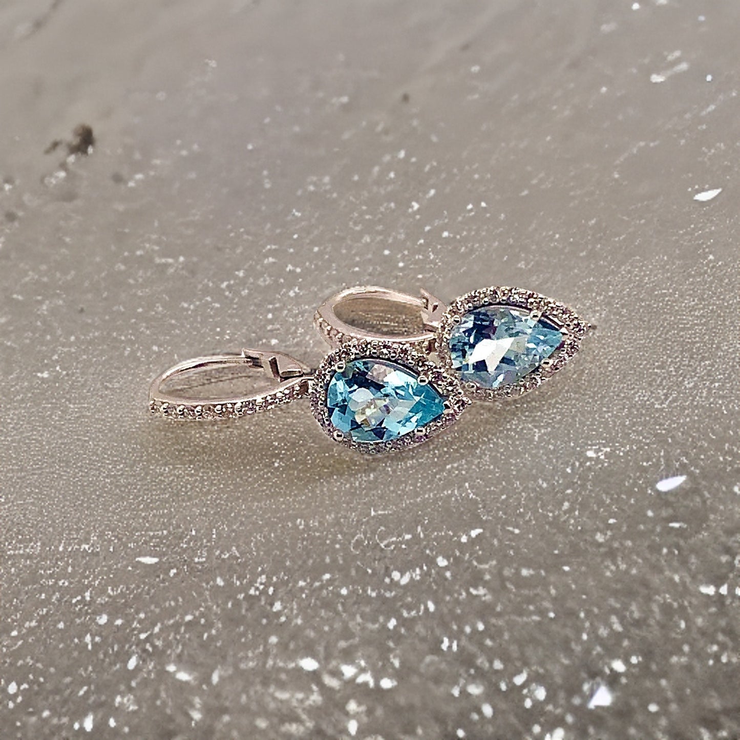 Natural Aquamarine Diamond Earrings 14k Gold 3.61 TCW Certified $5,950 118916 - Certified Fine Jewelry