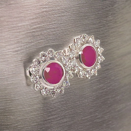 Diamond Ruby Earrings 14k Gold 2.07 TCW Certified $5,250 018670 - Certified Fine Jewelry