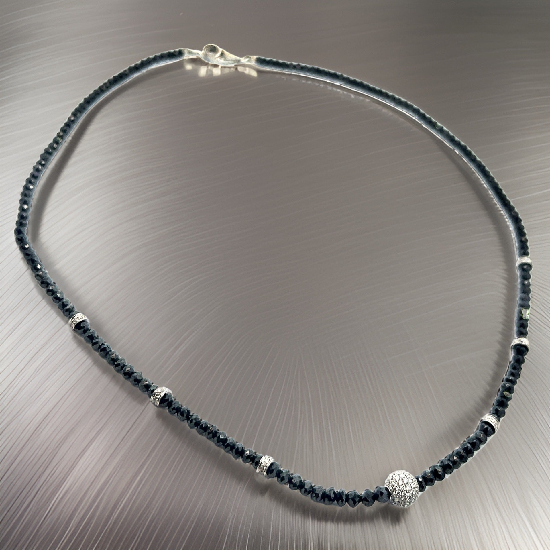 Diamond Beaded Necklace 34.15 Twc 18k Gold 16 in Certified $7,950 920472 - Certified Fine Jewelry