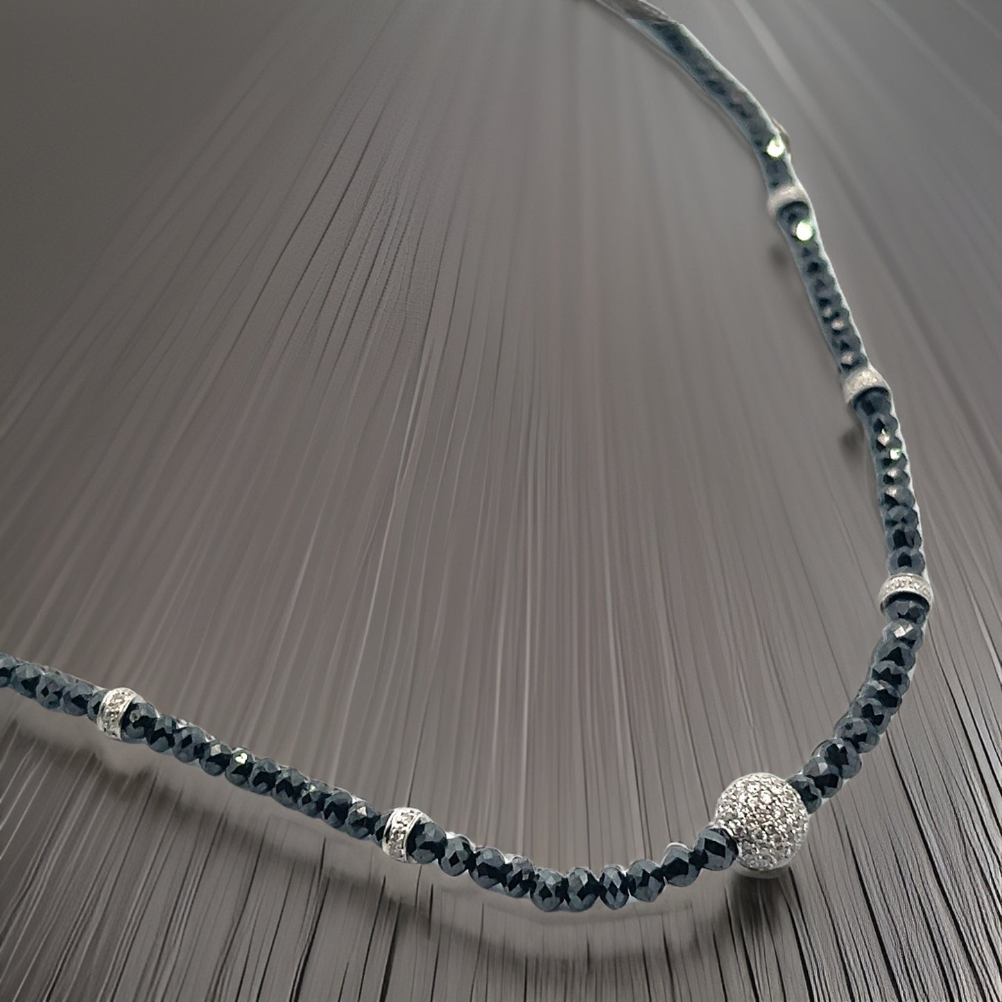 Diamond Beaded Necklace 34.15 Twc 18k Gold 16 in Certified $7,950 920472