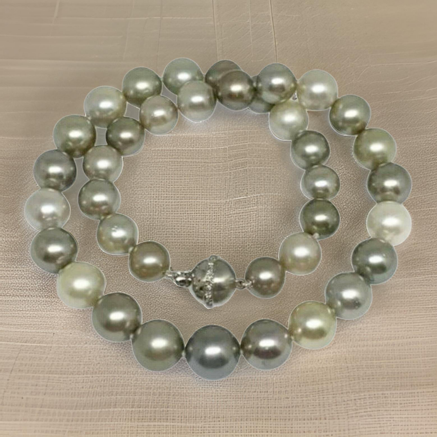 Diamond South Sea Pearl Necklace 14k Gold 11.46 mm 16.25" Certified $12,500 813013