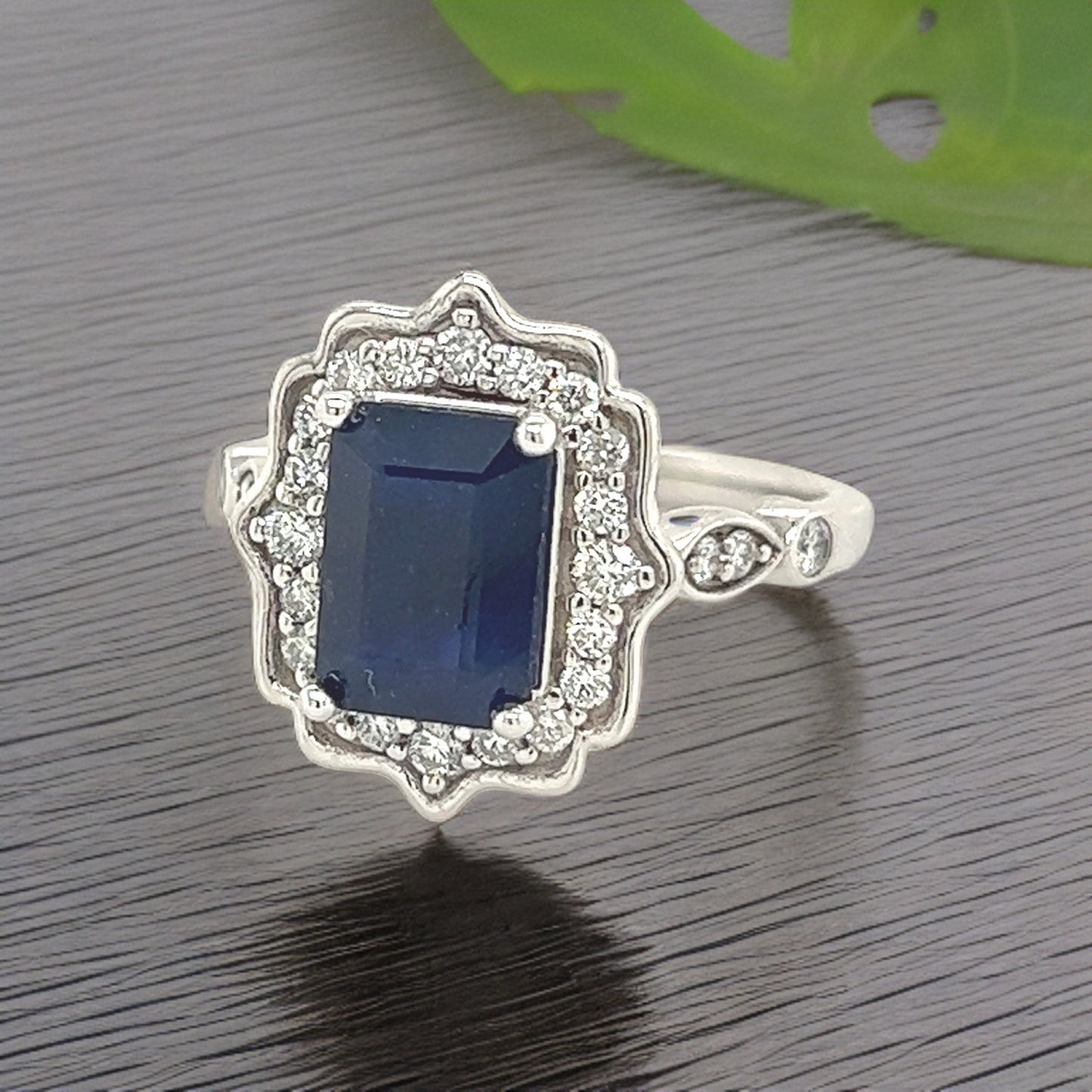 Natural Sapphire Diamond Ring 6.5 14k White Gold 3.51 TCW Certified $2,950 300214