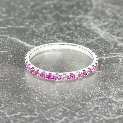 Natural Pink Sapphire Ring 6.5 14k W Gold 0.66 TCW Certified $1,190 217001 - Certified Fine Jewelry