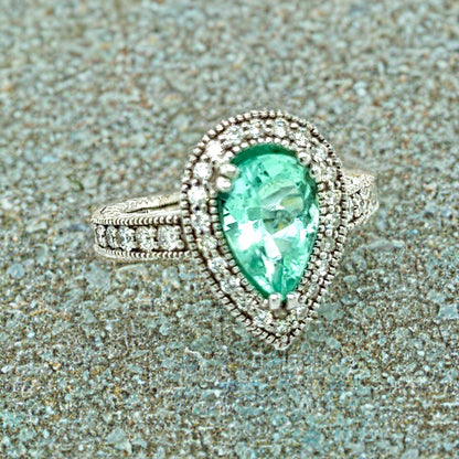 Natural Colombian Emerald Diamond Ring Size 6.5 14k W Gold 3.27 TCW Certified $7,950 216675