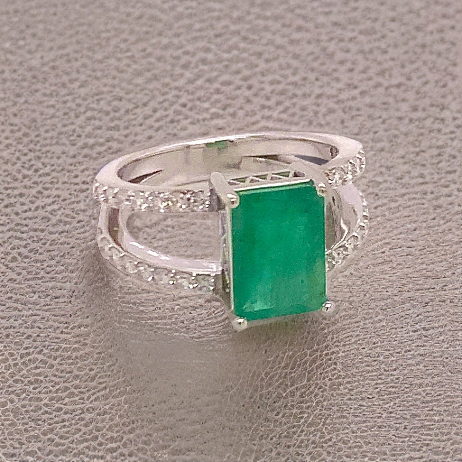 Natural Emerald Diamond Ring 14k Gold 2.85 TCW Size 7 Certified $5,970 111873 - Certified Fine Jewelry