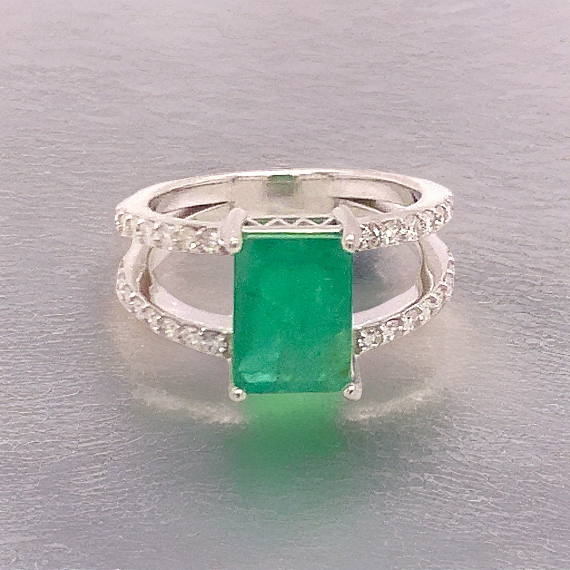 Natural Emerald Diamond Ring 14k Gold 2.85 TCW Size 7 Certified $5,970 111873 - Certified Fine Jewelry