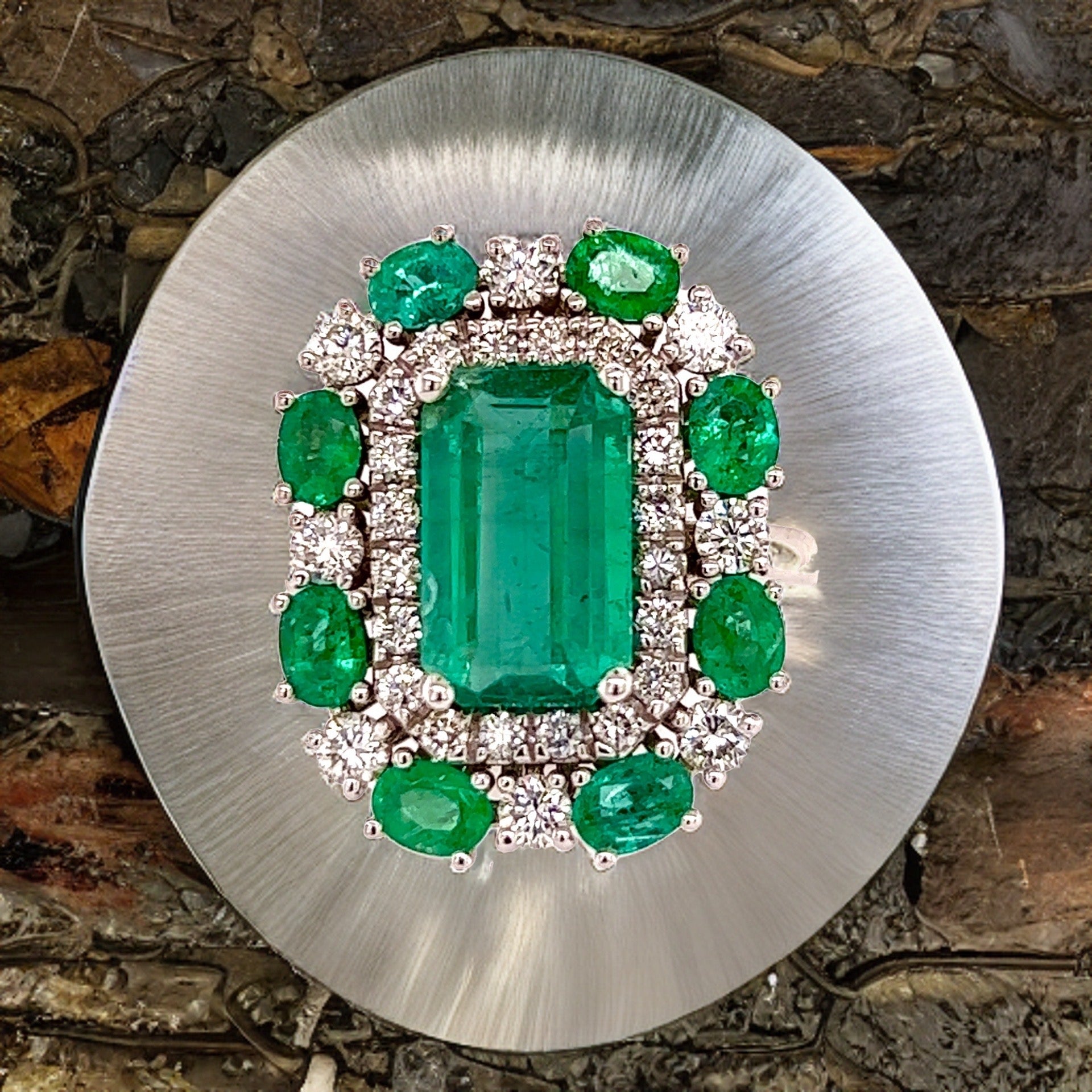 Natural Emerald Diamond Ring 6.5 14k Gold 4.52 TCW GIA Certified $12,950 210738 - Certified Fine Jewelry