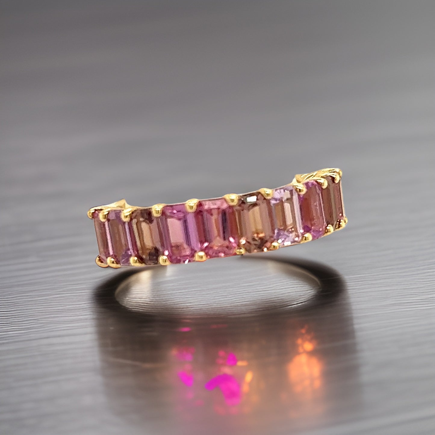 Natural Multi-Shade Sapphire Ring Size 6.5 14k Rose Gold 4.20 TCW Certified $4,950 217582 - Certified Fine Jewelry