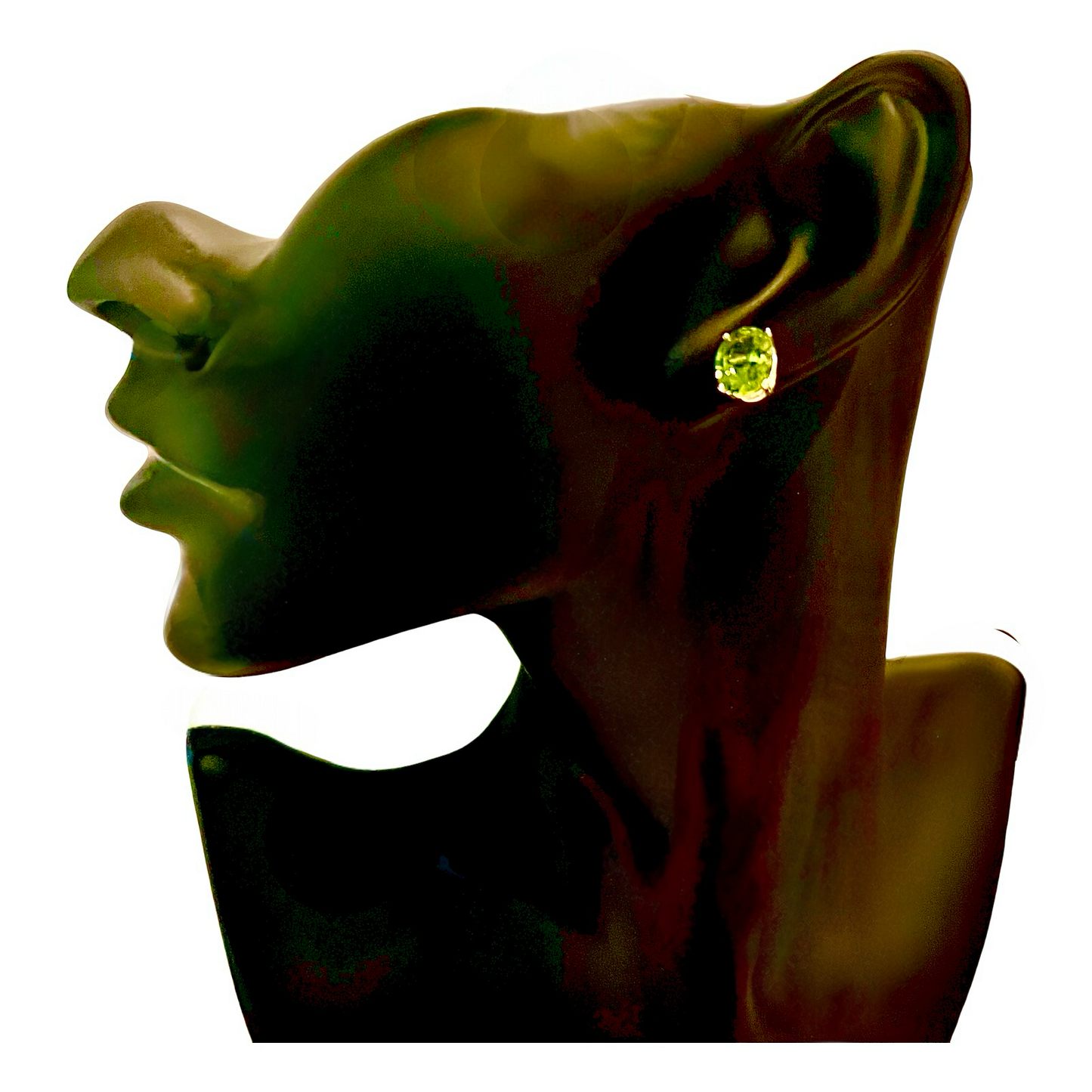 Oval Shape Peridot Stud Earrings 14k Y Gold 5.20 CTW Certified $3,950 211184