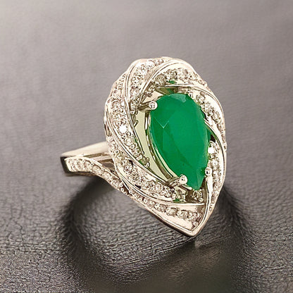 Natural Emerald Diamond Ring Size 6.75 14k Gold 6.1 TCW Certified $6,950 114425 - Certified Fine Jewelry