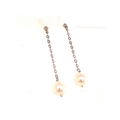 Akoya Pearl Earrings 14k Gold 8.44 mm Certified $990 017536 - Certified Fine Jewelry