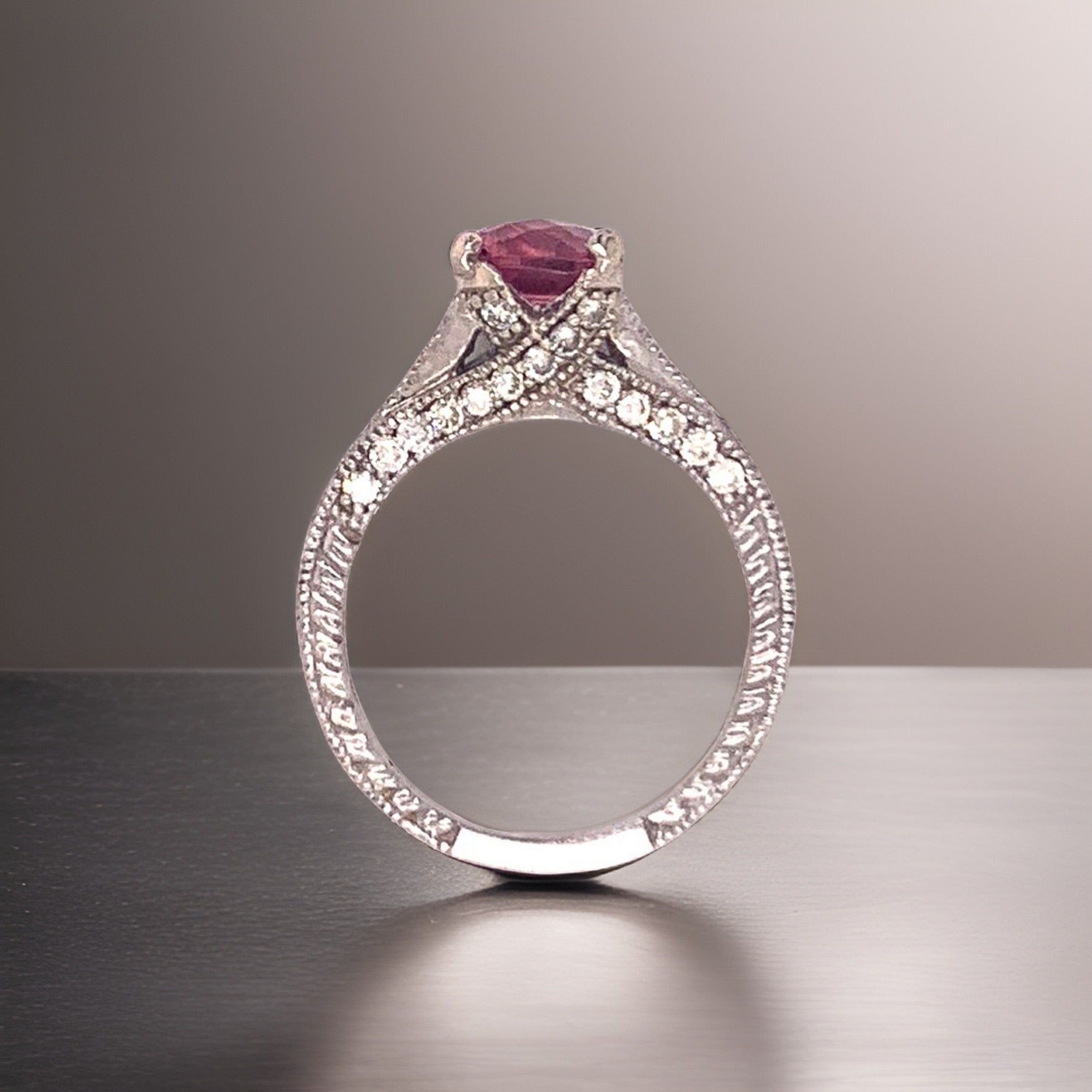 Diamond Pink Tourmaline Rubellite Ring 6.5 14k Gold 2.45 Tcw Certified $3,700 912289 - Certified Fine Jewelry
