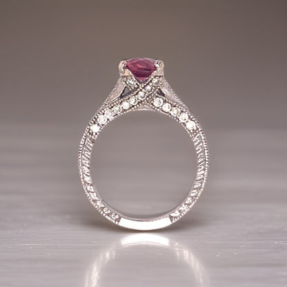 Diamond Pink Tourmaline Rubellite Ring 6.5 14k Gold 2.45 Tcw Certified $3,700 912289 - Certified Fine Jewelry