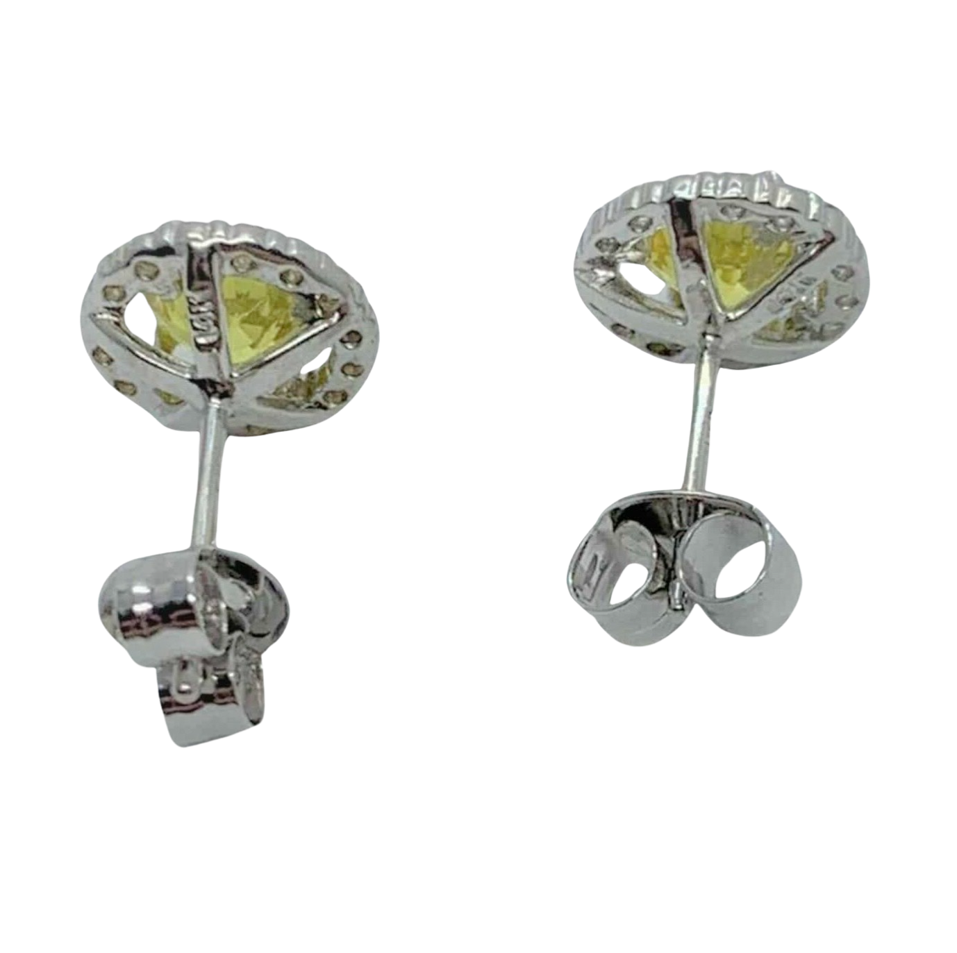 Diamond Sapphire Stud Earrings 14k Gold 1.74 CTW Certified $2,950 010287