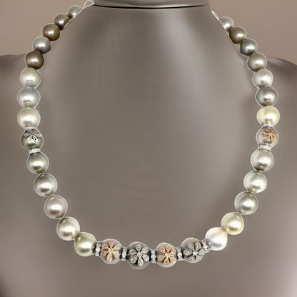 Diamond South Sea Pearl Necklace 12.80 mm 17.5" Certified $14,950 910878 - Certified Fine Jewelry