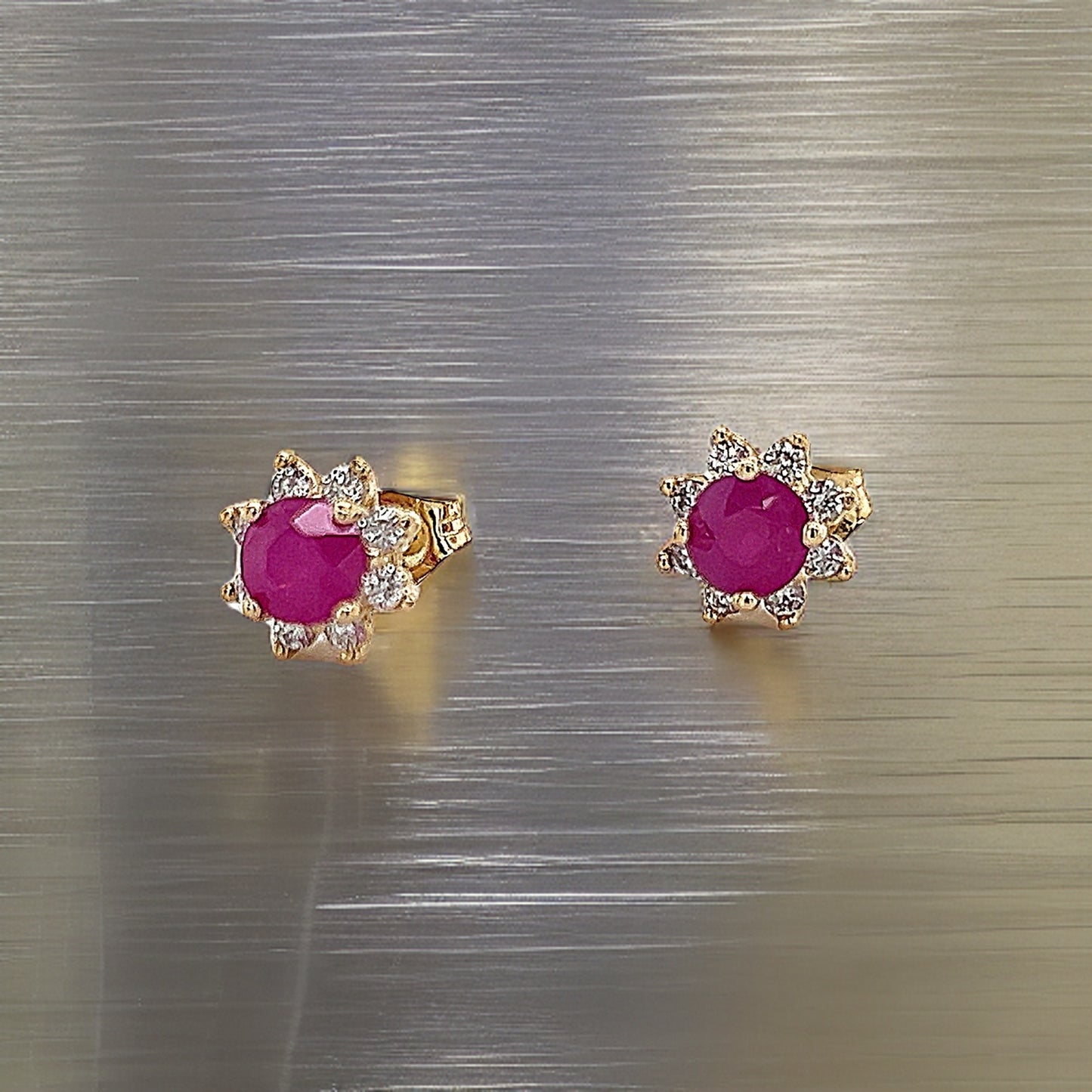 Natural Ruby Diamond Earrings 14k Gold 1.25 TCW Certified $2,290 210748