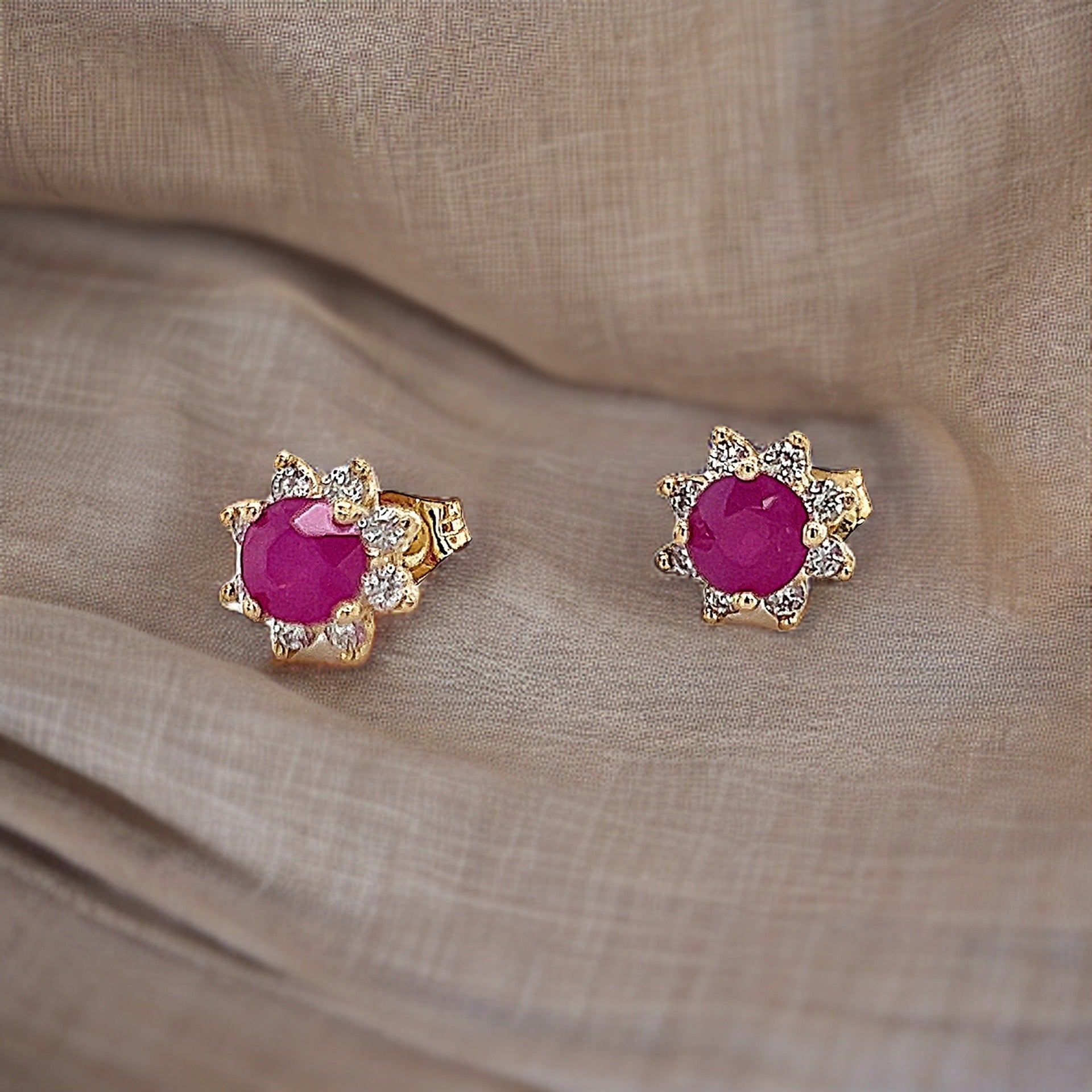 Natural Ruby Diamond Earrings 14k Gold 1.25 TCW Certified $2,290 210748 - Certified Fine Jewelry