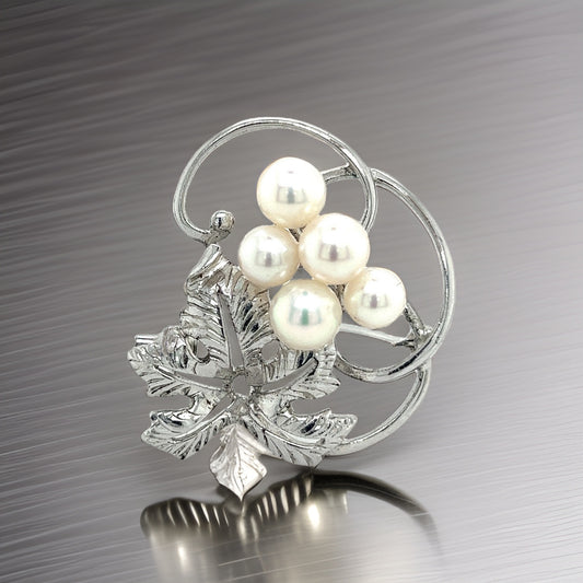 Mikimoto Authentic Estate Akoya Pearl Brooch Pin Sterling Silver 5.85 mm M302
