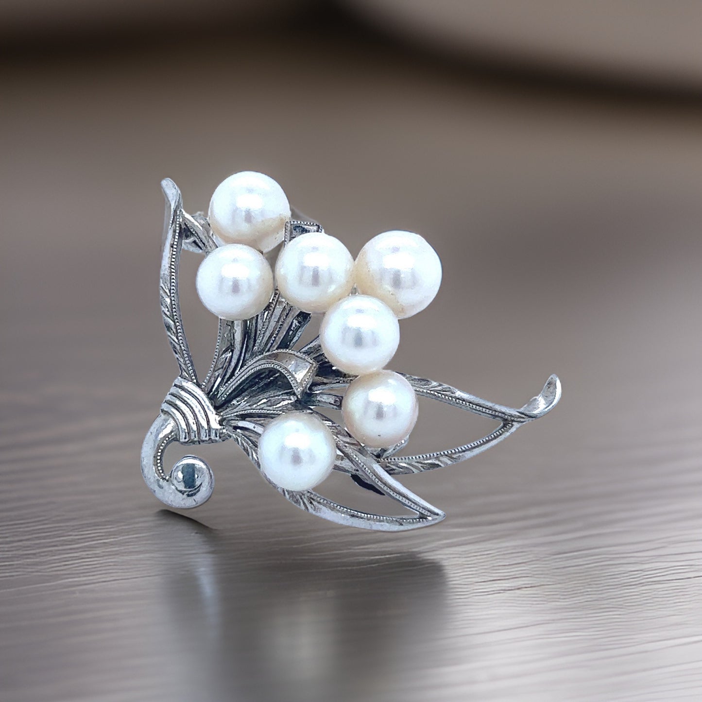 Mikimoto Authentic Estate Akoya Pearl Brooch Pin Sterling Silver 6.74 mm M303 - Certified Fine Jewelry