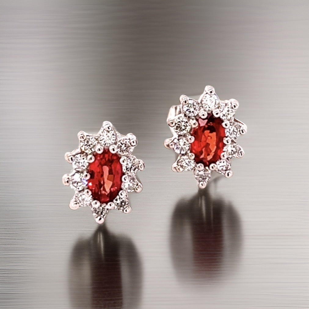 Natural Sapphire Diamond Stud Earrings 14k Gold 1.3 TCW Certified $3,950 215095 - Certified Fine Jewelry