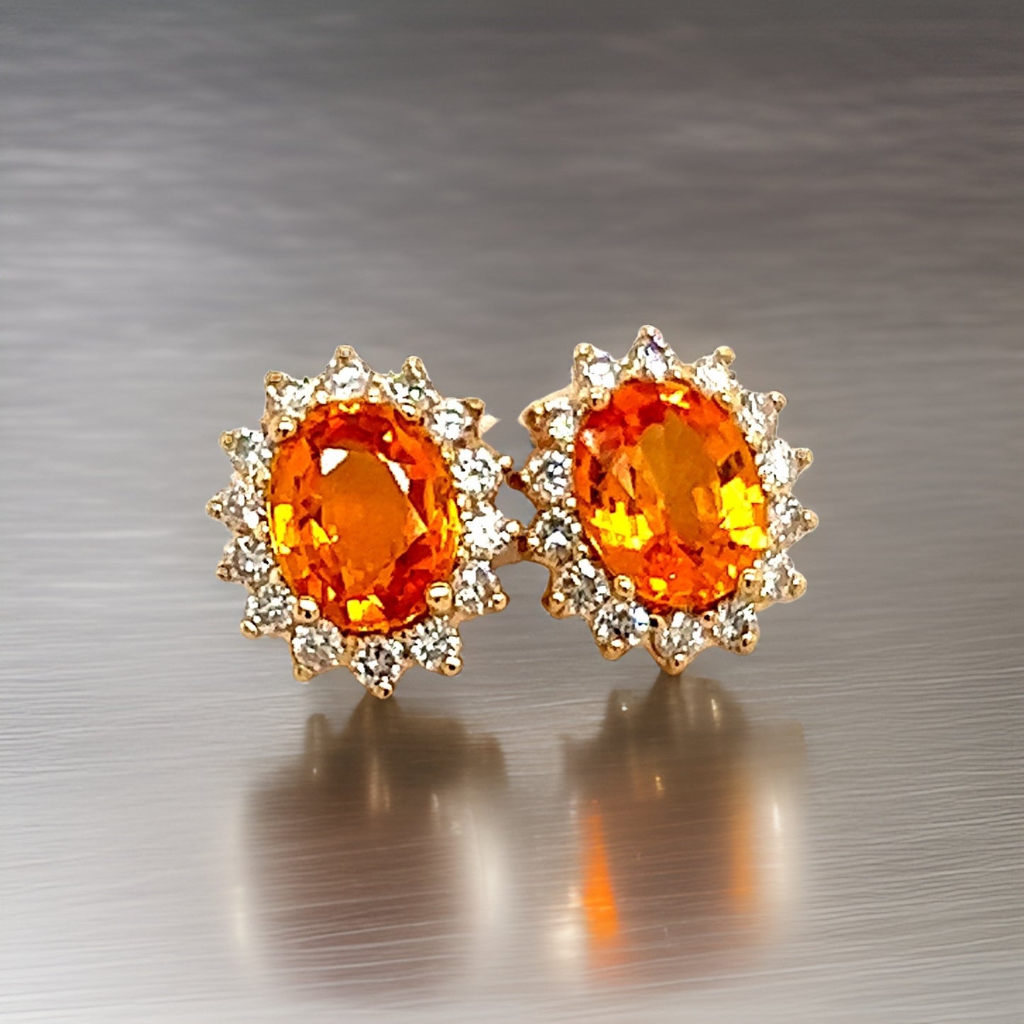 Natural Sapphire Diamond Stud Earrings 14k Gold 3.5 TCW Certified $5,950 211886 - Certified Fine Jewelry