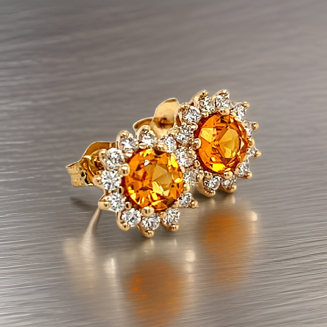 Natural Sapphire Diamond Earrings 14k Y Gold 1.48 TCW Certified $4,950 211354 - Certified Fine Jewelry