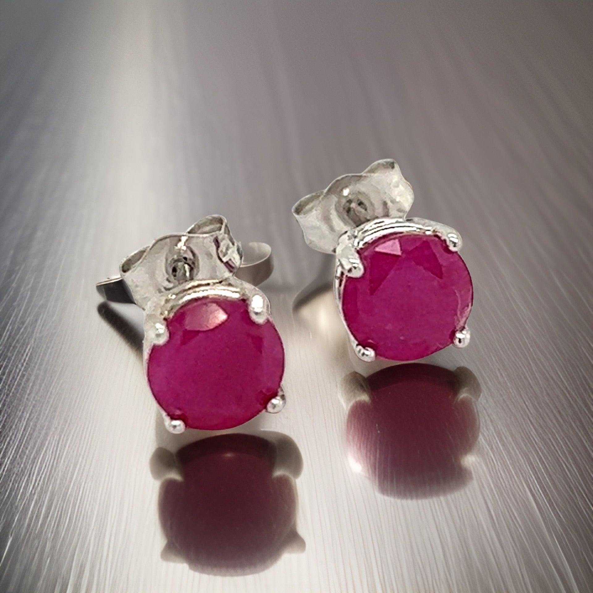 Natural Ruby Stud Earrings 14k Gold 1.91 TCW 1.28 Grams Certified $2,290 210750 - Certified Fine Jewelry