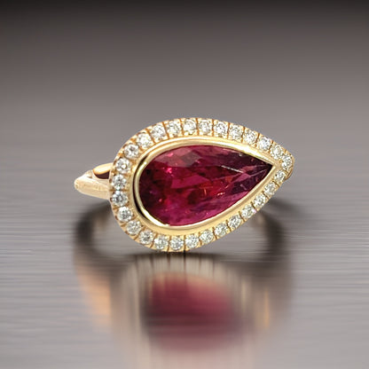 Natural Rubellite Diamond Ring 6.5 14k Y Gold 4.68 TCW Certified $5,950 310648