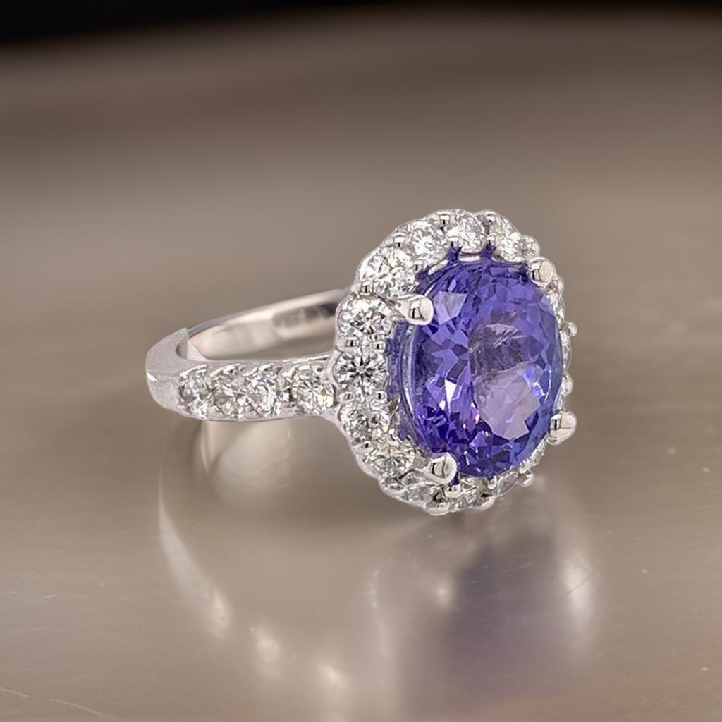 Tanzanite Diamond Ring 14 kt 5.30 TCW Certified $6,950 013306