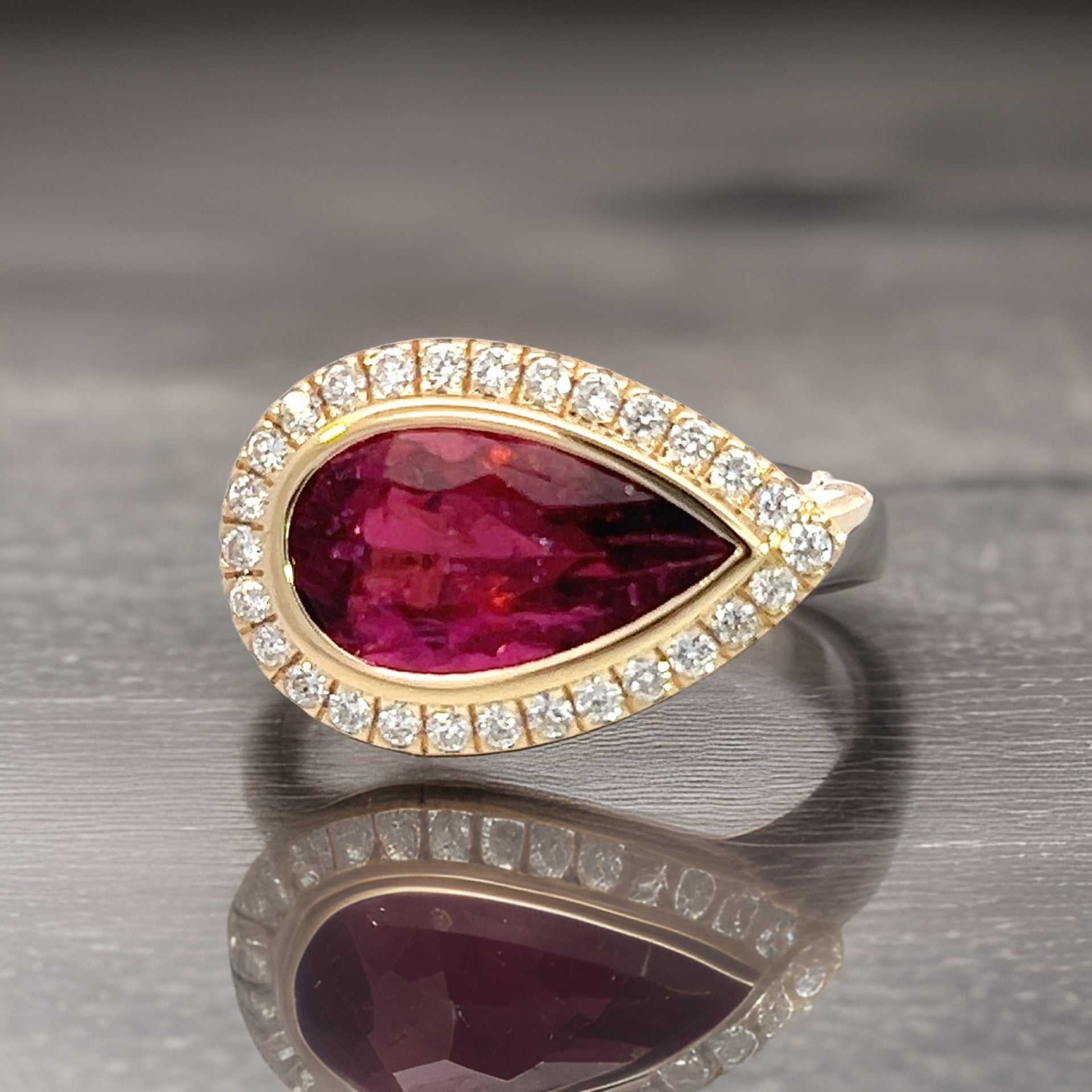 Natural Rubellite Diamond Ring 6.5 14k Y Gold 4.68 TCW Certified $5,950 310648 - Certified Fine Jewelry