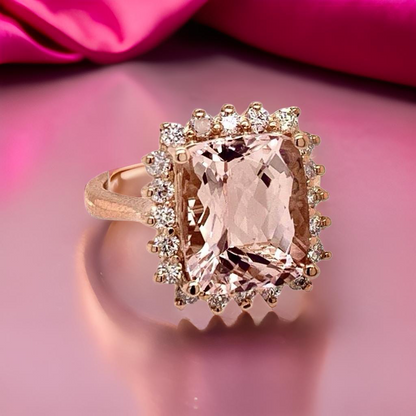 Tourmaline Rubellite Diamond Ring 14 kt 7.45 tcw Certified $5,950 013308