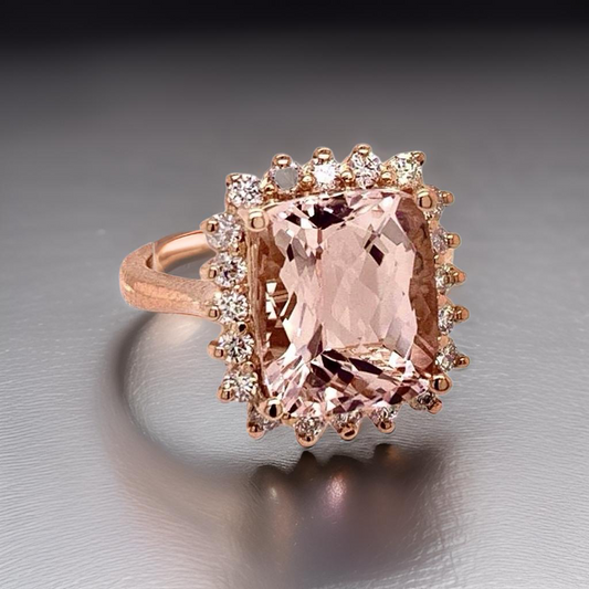 Tourmaline Rubellite Diamond Ring 14 kt 7.45 tcw Certified $5,950 013308