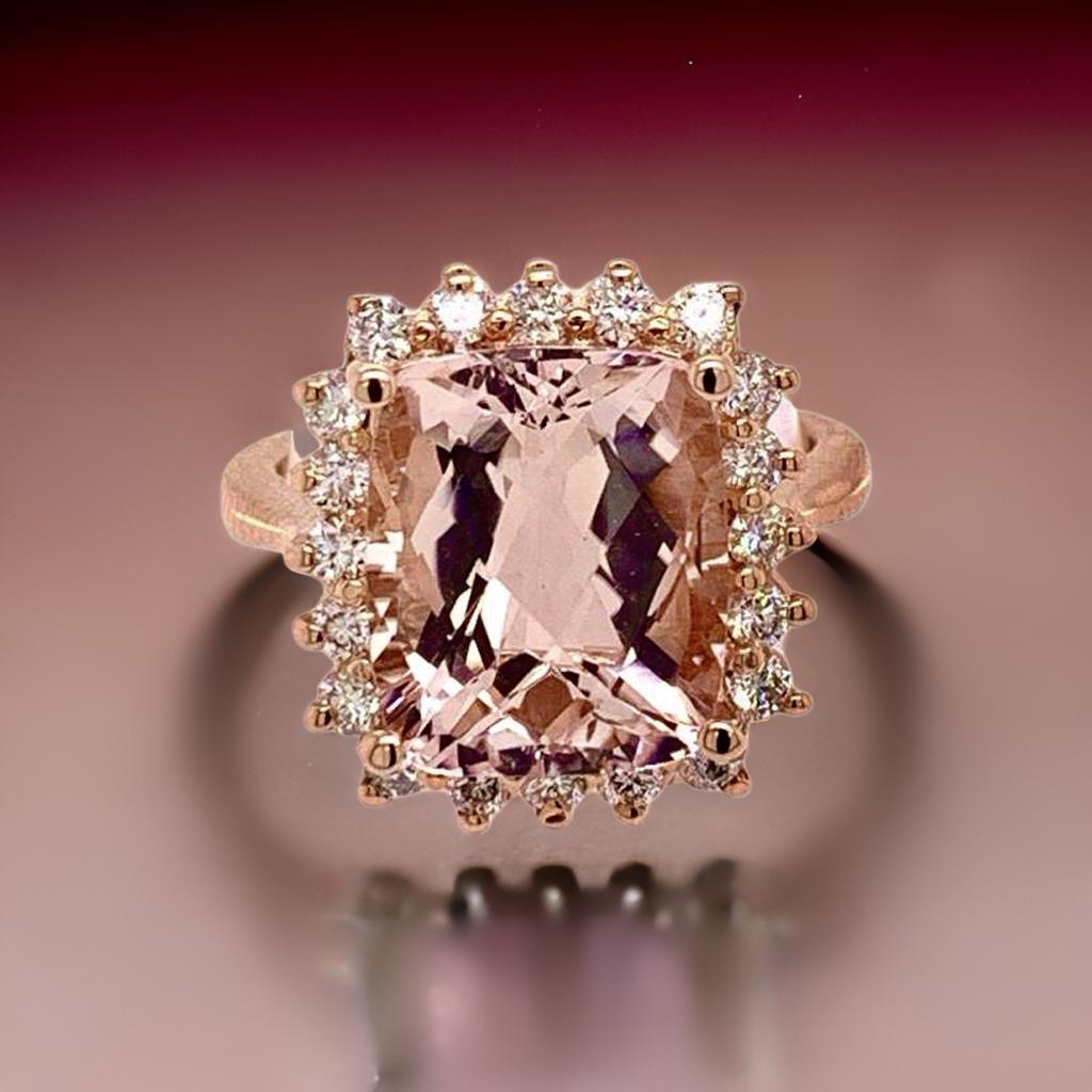 Tourmaline Rubellite Diamond Ring 14 kt 7.45 tcw Certified $5,950 013308