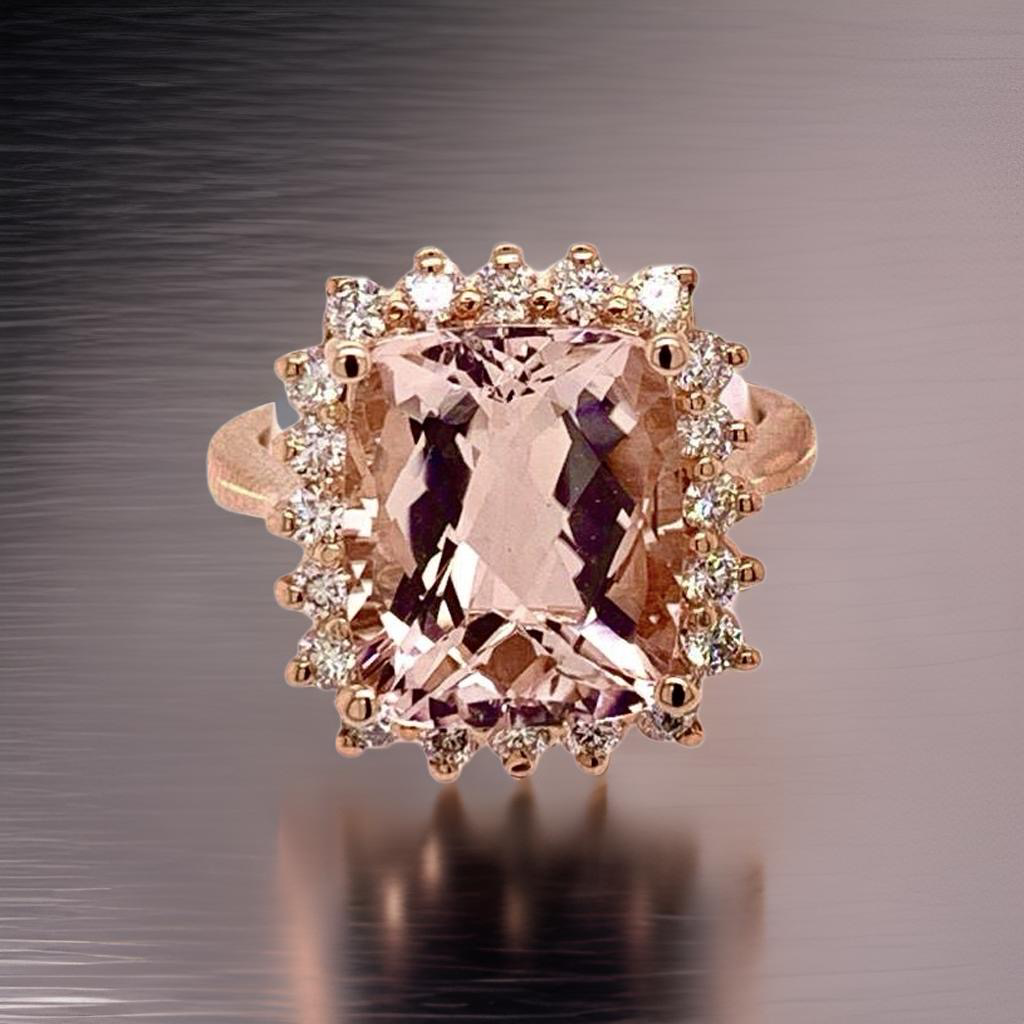 Tourmaline Rubellite Diamond Ring 14 kt 7.45 tcw Certified $5,950 013308