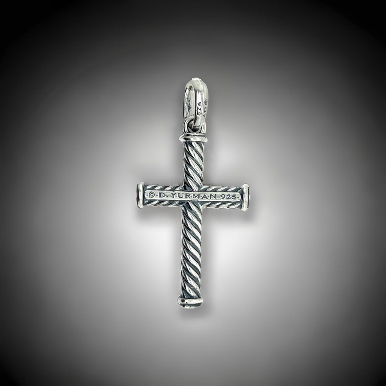 David Yurman Estate Unisex Cable Cross Sterling Silver DY540