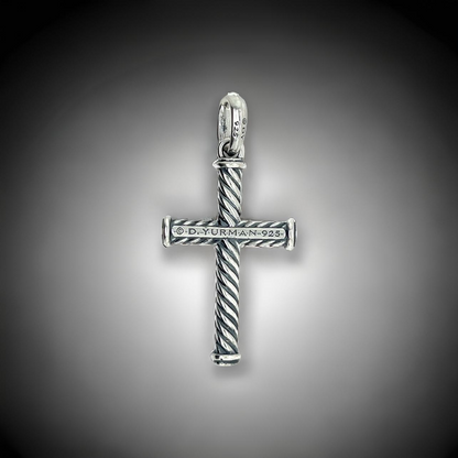 David Yurman Estate Unisex Cable Cross Sterling Silver DY540