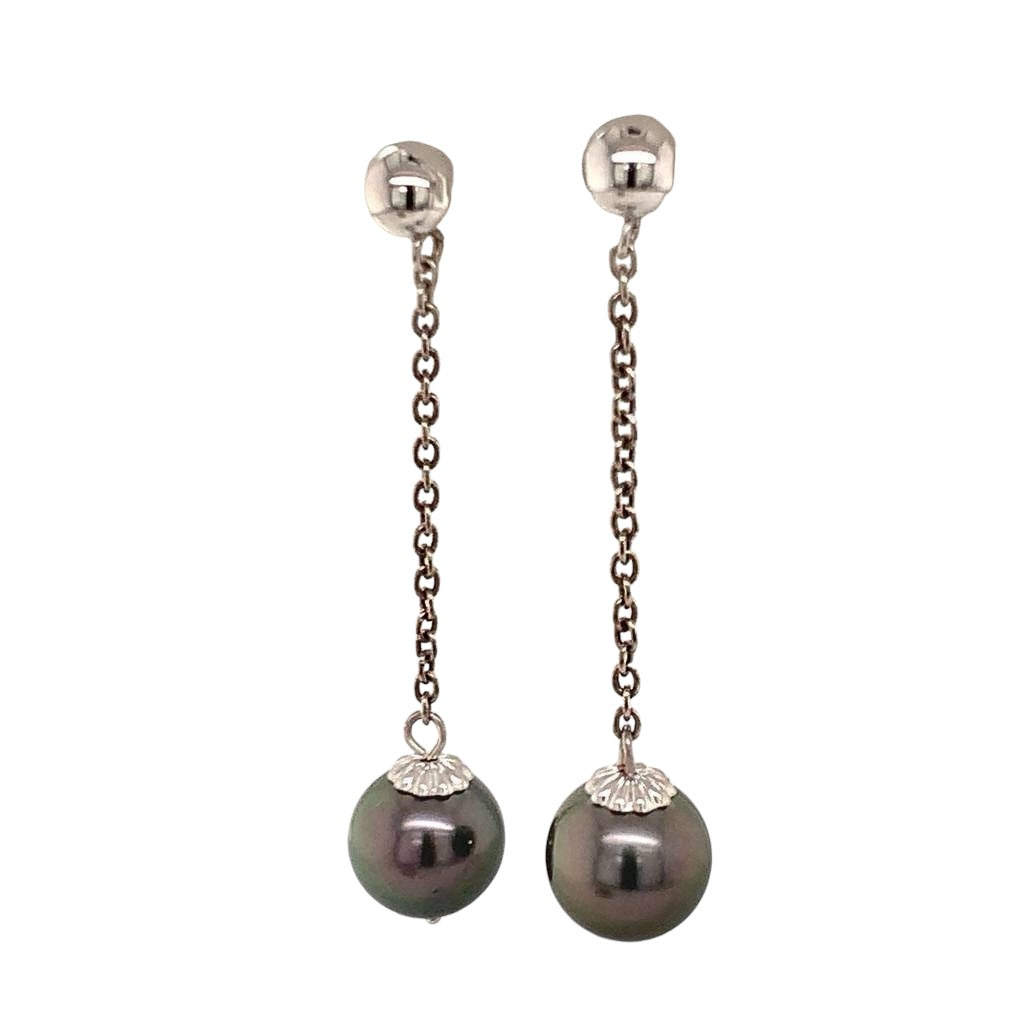 Tahitian Pearl 14k Gold Earrings Certified $899 013380