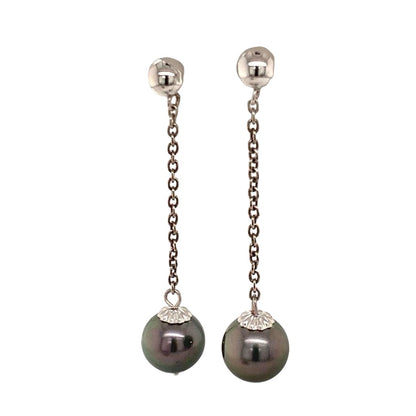 Tahitian Pearl 14k Gold Earrings Certified $899 013380