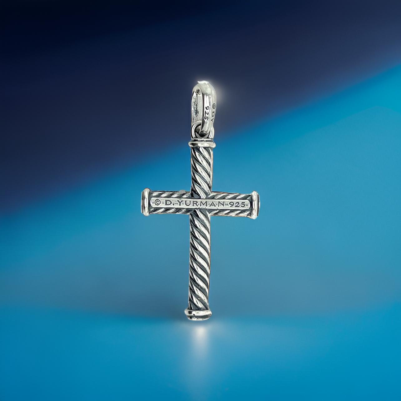 David Yurman Estate Unisex Cable Cross Sterling Silver DY540