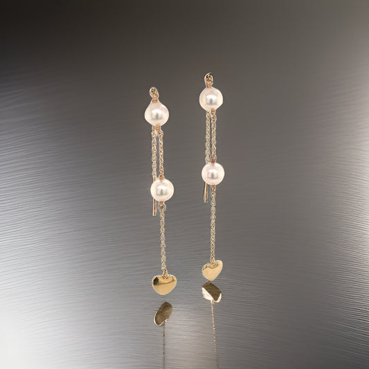 Akoya Pearl Earrings 14 KT Gold Certified $890 013428 - Certified Fine Jewelry