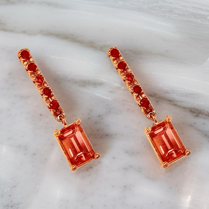 Rubellite Tourmaline Ruby Earrings 14k Gold 1.25 TCW Certified $3,950 018676