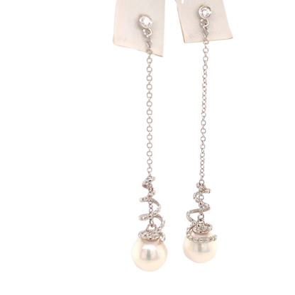Akoya Pearl Earrings 14 KT Gold Certified $999 013431