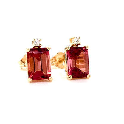 Natural Tourmaline Diamond Earrings 14k Gold 2.13 TCW Certified $1,950 018680