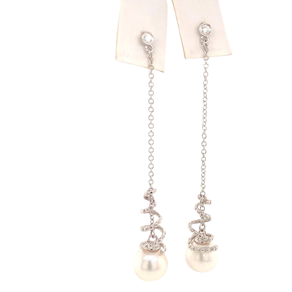 Akoya Pearl Earrings 14 KT Gold Certified $999 013431 - Certified Fine Jewelry