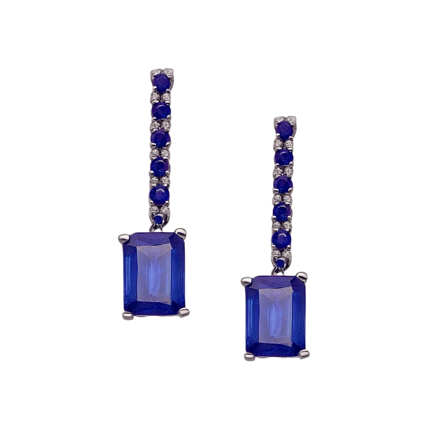 Natural Sapphire Dangle Earrings 14k Gold 2.01 TCW Certified $3,950 018682