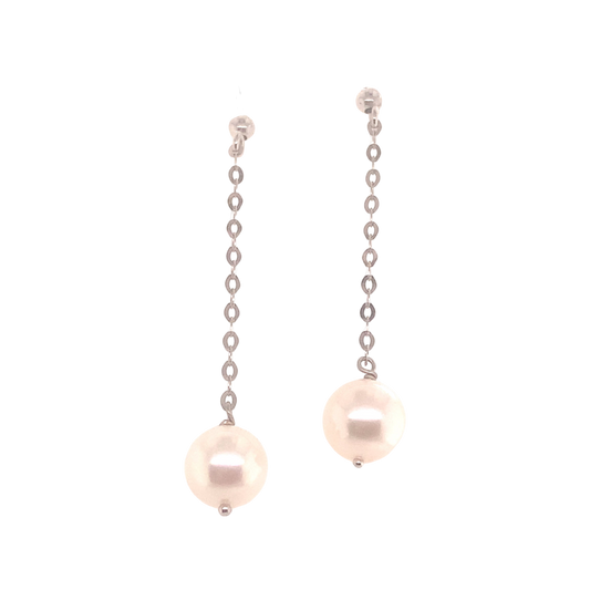Akoya Pearl Earrings 14k Gold 8.44 mm Certified $990 017536 - Certified Fine Jewelry