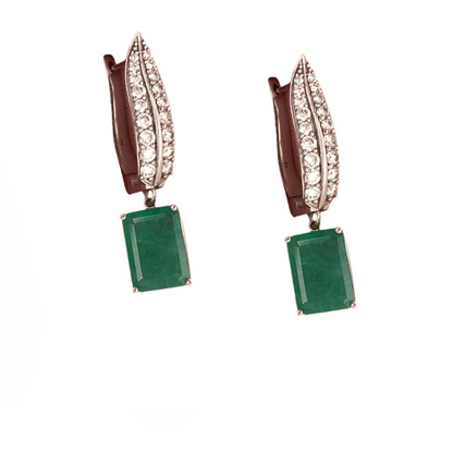 Diamond Emerald Earrings 4.86 TCW 14k White Gold Certified $7,250 018691